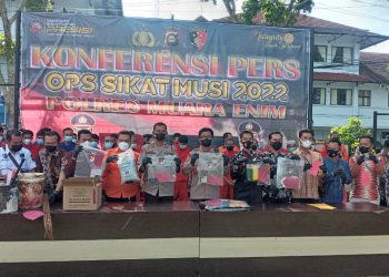 Operasi Sikat Musi 2022, Polres Muara Enim Amankan Puluhan Pelaku Kejahatan 3C