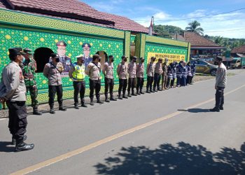 Koramil Tanjung Enim dan Polsek Lawang Kidul Siagakan Pos Pengamanan Lebaran