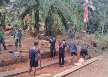 Pastikan Pembangunan Berjalan Baik, Dandim 0404 Muara Enim Tinjau Pelaksaan Fisik TMMD Ke-113