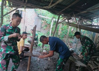 Satgas TMMD Ke-113 Kodim 0404 Muara Enim Bangun Sumur Bor dan WC