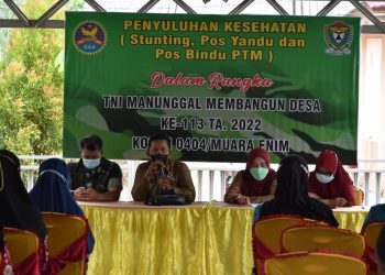 Cegah Stunting, Satgas TMMD Ke-113 Kodim 0404 Muara Enim Gelar Penyuluhan Kesehatan