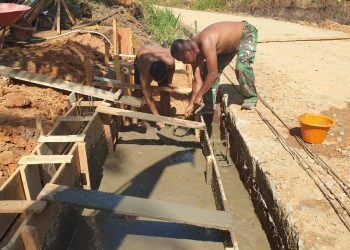 Satgas TMMD Ke-113 Kodim 0404 Muara Enim Genjot Pengerjaan Fisik