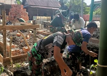 Satgas TMMD Ke-113 Kodim 0404 Muara Enim Geber Pembangunan Fasilitas Pendukung Sumur Bor Manunggal Air
