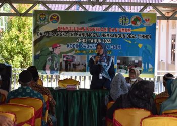 Satgas TMMD Ke-113 Kodim 0404 Muara Enim Gandeng Dinas Koperasi dan UMKM Berikan Penyuluhan Kepada Masyarakat