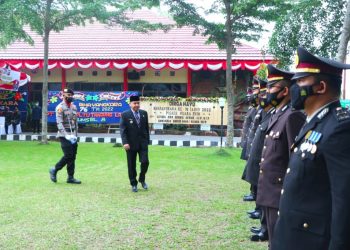 Pj Bupati Pimpin Upacara HUT Bhayangkara ke-76 di Polres Muara Enim