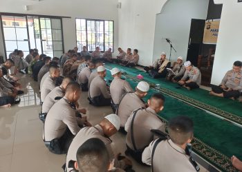 Tingkatkan Imtaq, Polres OKI Berikan Binrohtal Para Personel