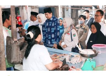 Plt Bupati Inspeksi Ketersediaan dan Harga Komoditas Pangan di Pasar Gelumbang Muara Enim