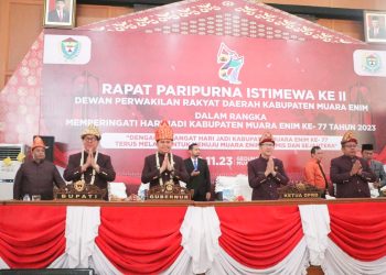 Pj Gubernur Apresiasi Capaian Prestasi Pemkab Muara Enim di Hari Jadi Ke-77