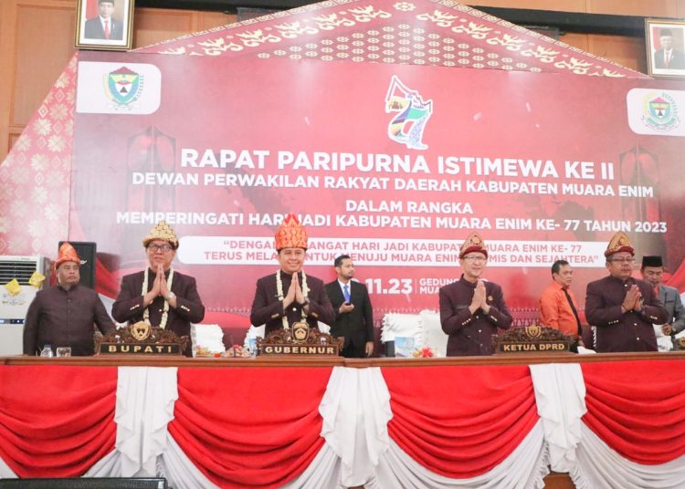 Pj Gubernur Apresiasi Capaian Prestasi Pemkab Muara Enim di Hari Jadi Ke-77