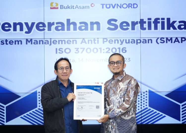 Bukit Asam (PTBA) Sukses Pertahankan Sertifikasi Sistem Manajemen Anti Penyuapan